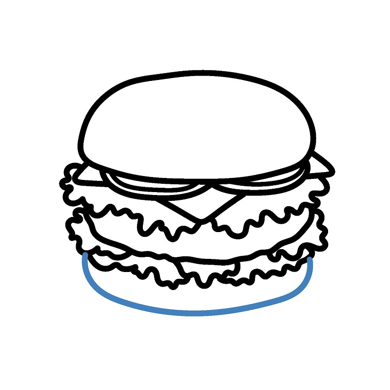 Hướng dẫn vẽ chiếc Hamburger đầy đặn. - Bước 7