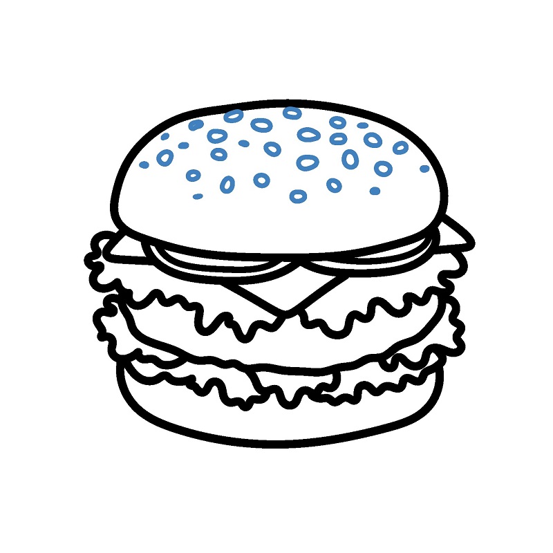 Hướng dẫn vẽ chiếc Hamburger đầy đặn. - Bước 8