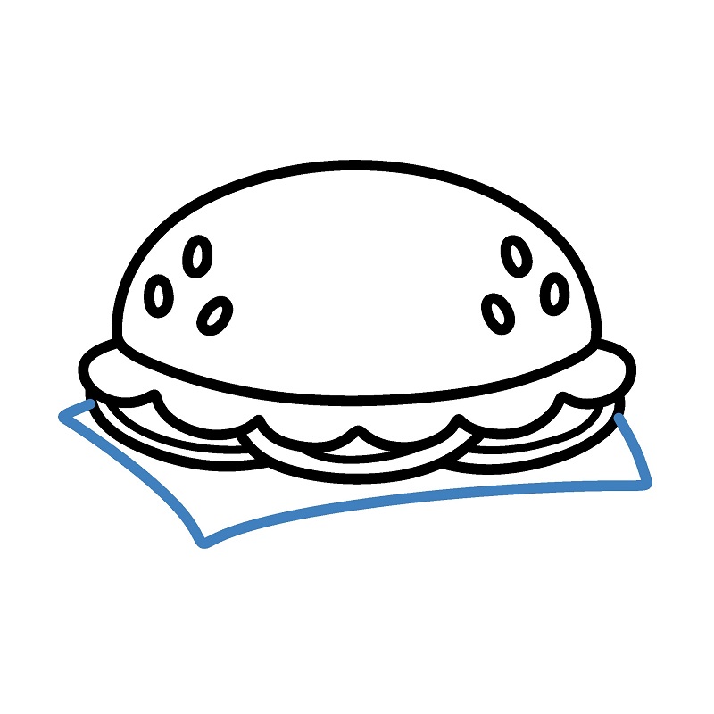 Hướng dẫn vẽ chiếc Hamburger hoạt hình. - Bước 5