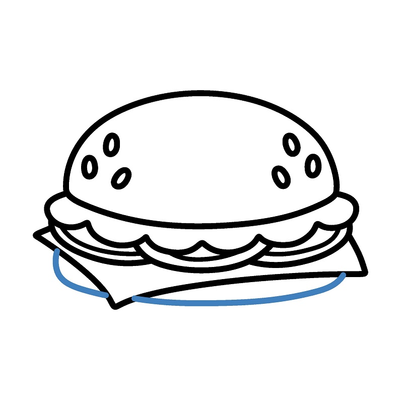Hướng dẫn vẽ chiếc Hamburger hoạt hình. - Bước 6