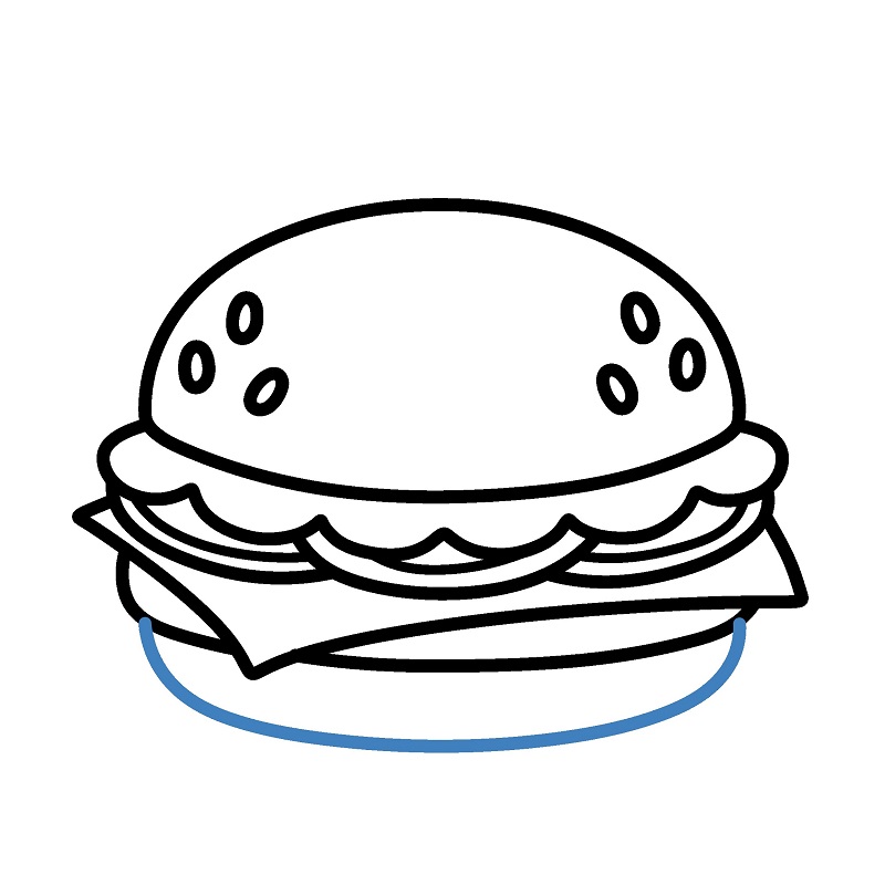 Hướng dẫn vẽ chiếc Hamburger hoạt hình. - Bước 7