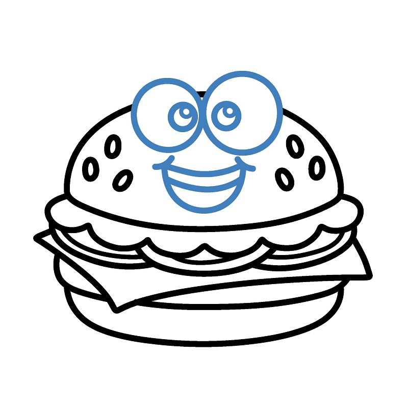 Hướng dẫn vẽ chiếc Hamburger hoạt hình. - Bước 8