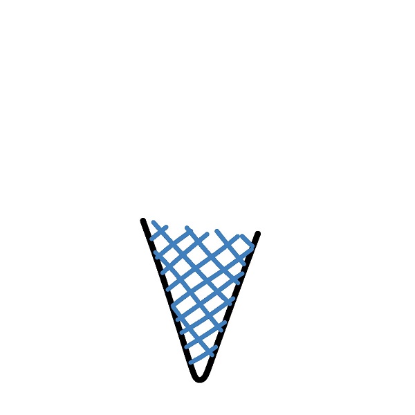 Hướng dẫn vẽ cây kem ốc quế. - Bước 2