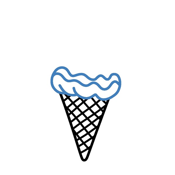 Hướng dẫn vẽ cây kem ốc quế. - Bước 3