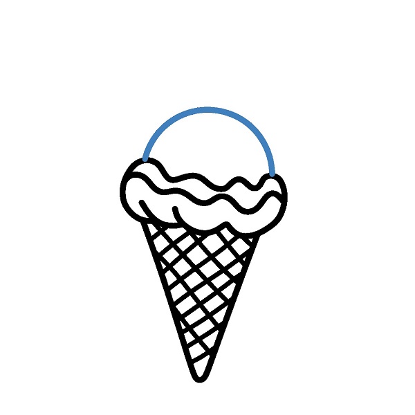 Hướng dẫn vẽ cây kem ốc quế. - Bước 4