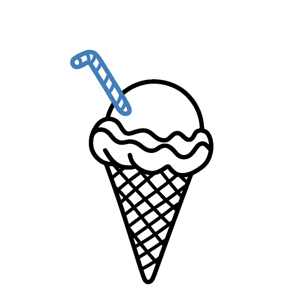 Hướng dẫn vẽ cây kem ốc quế. - Bước 5