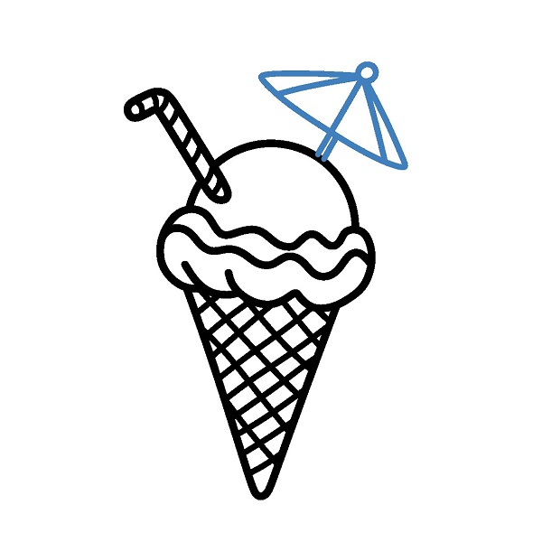 Hướng dẫn vẽ cây kem ốc quế. - Bước 6