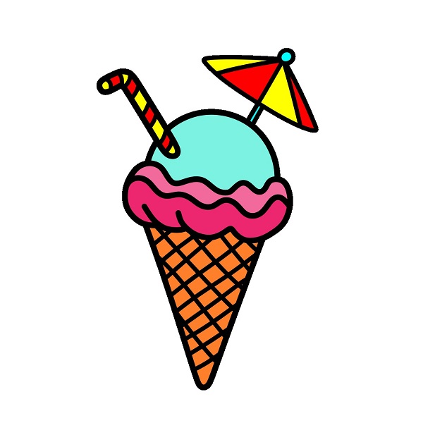 Hướng dẫn vẽ cây kem ốc quế. - Bước 7