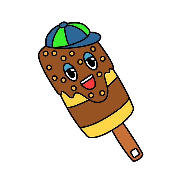Hướng dẫn vẽ một que kem hoạt hình đáng yêu.
