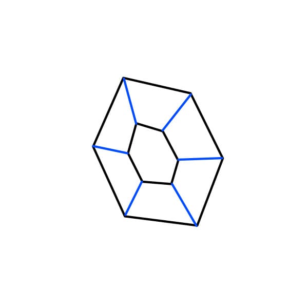 Hướng dẫn vẽ viên kim cương đẹp và đơn giản - Bước 3