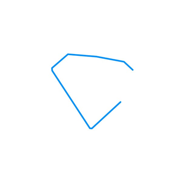 Hướng dẫn vẽ viên kim cương hoạt hình - Bước 1