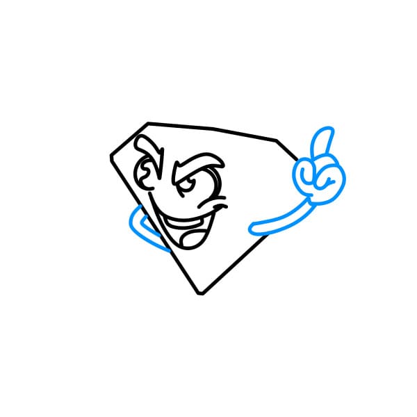 Hướng dẫn vẽ viên kim cương hoạt hình - Bước 4