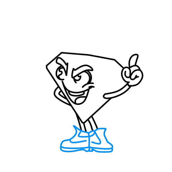 Hướng dẫn vẽ viên kim cương hoạt hình - Bước 5