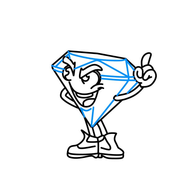 Hướng dẫn vẽ viên kim cương hoạt hình - Bước 6