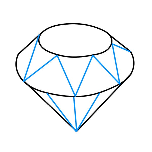 Hướng dẫn vẽ viên kim cương to và đẹp - Bước 5