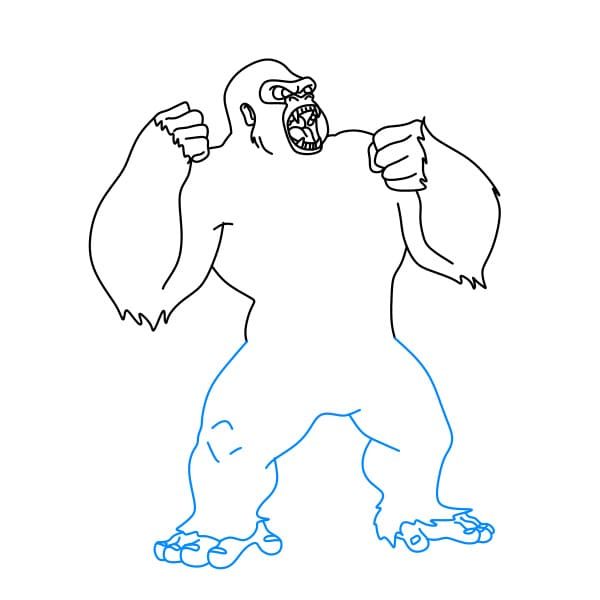 Hướng dẫn vẽ chú khỉ King Kong đơn giản và đẹp cho bé - Bước 5