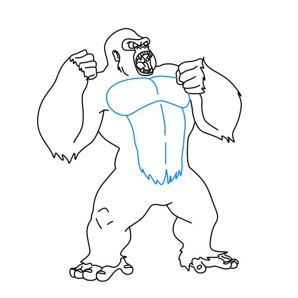 Hướng dẫn vẽ chú khỉ King Kong đơn giản và đẹp cho bé - Bước 6