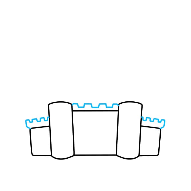 Hướng dẫn cách vẽ tòa lâu đài nguy nga tráng lệ cho bé - Bước 3