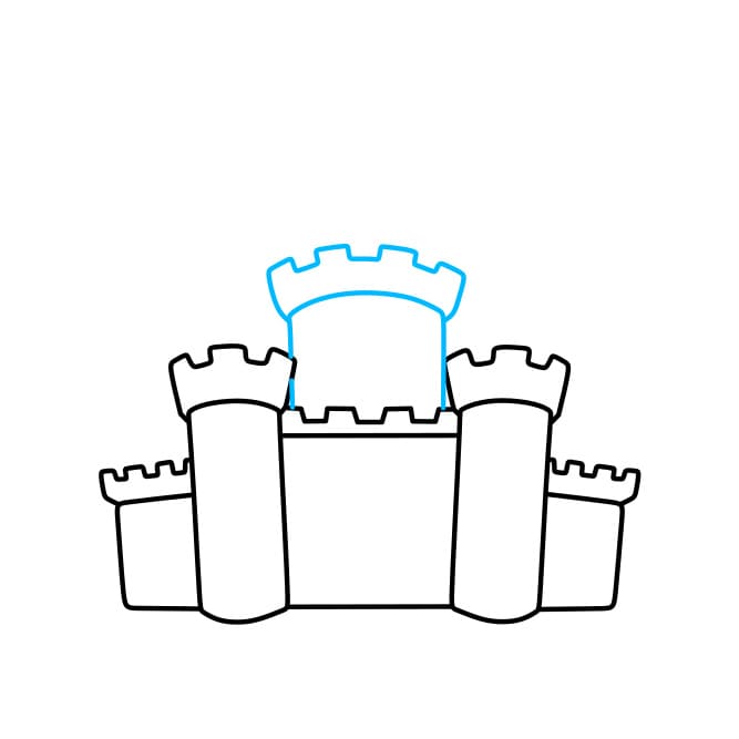 Hướng dẫn cách vẽ tòa lâu đài nguy nga tráng lệ cho bé - Bước 4