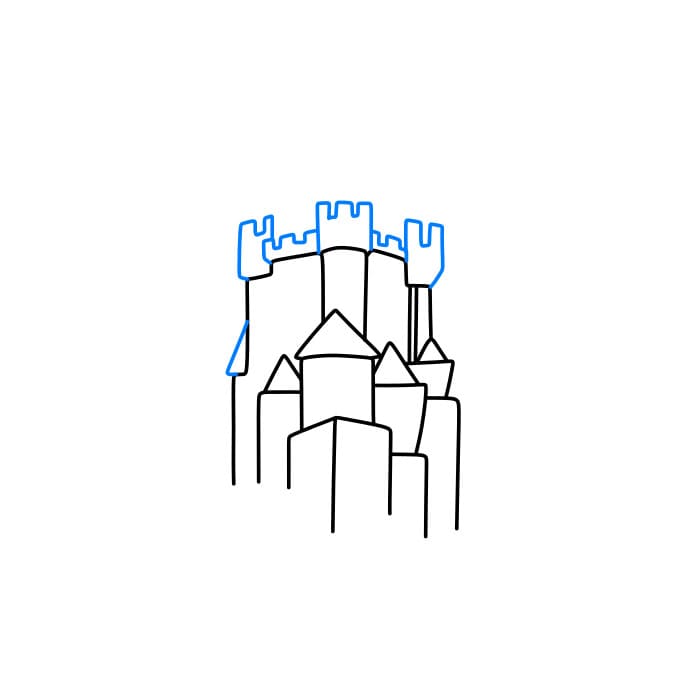 Hướng dẫn vẽ dễ dàng : tòa lâu đài - Bước 4