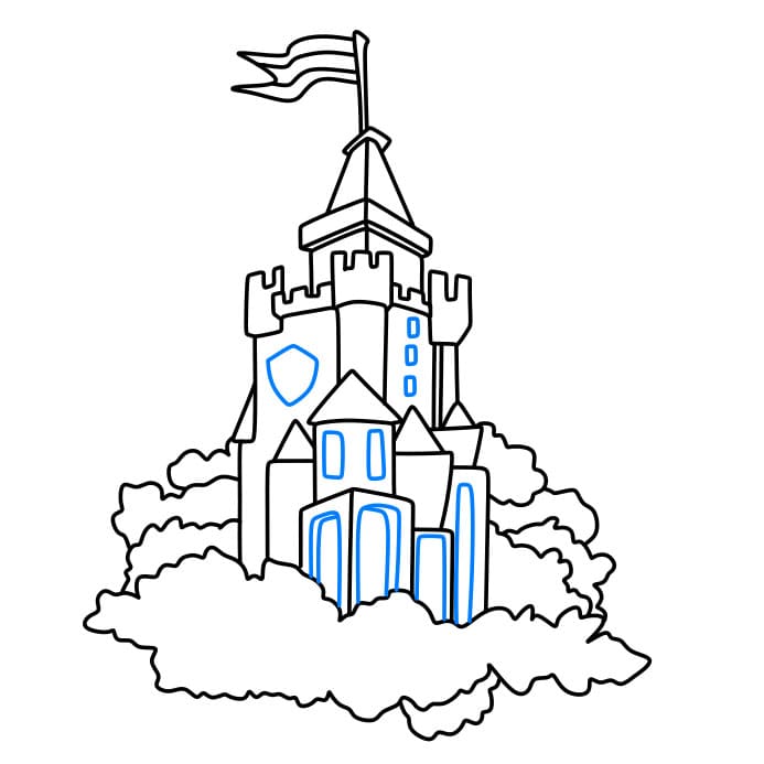 Hướng dẫn vẽ dễ dàng : tòa lâu đài - Bước 7