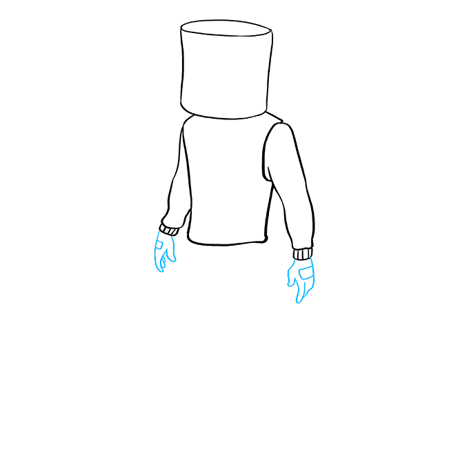 Hướng dẫn cách vẽ nhân vật Marshmello đơn giản và ngộ nghĩnh cho bé - Bước 3