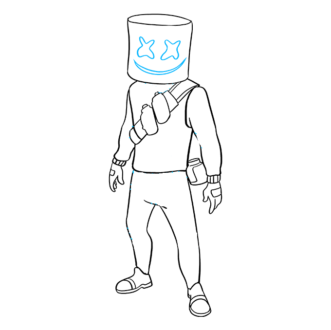 Hướng dẫn cách vẽ nhân vật Marshmello đơn giản và ngộ nghĩnh cho bé - Bước 7