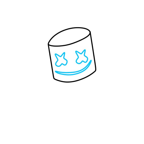 Hướng dẫn vẽ chân dung Marshmello đơn giản - Bước 2