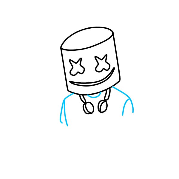 Hướng dẫn vẽ chân dung Marshmello đơn giản - Bước 4