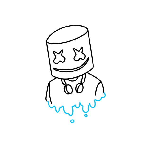 Hướng dẫn vẽ chân dung Marshmello đơn giản - Bước 5