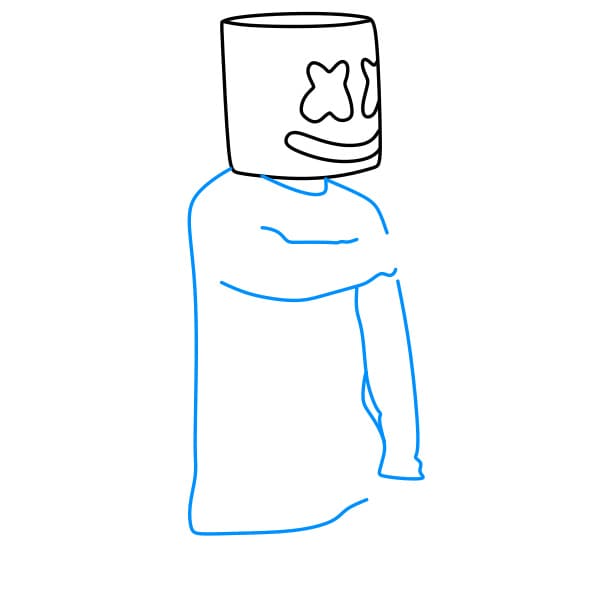 Hướng dẫn vẽ Marshmello đang trình diễn trên sân khấu - Bước 3