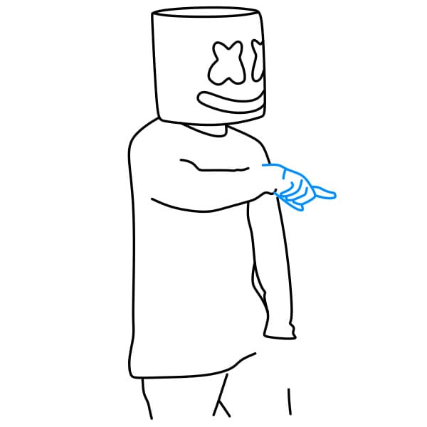Hướng dẫn vẽ Marshmello đang trình diễn trên sân khấu - Bước 4