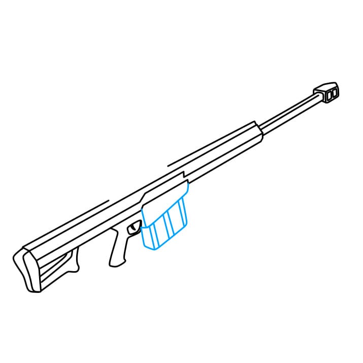 Cách vẽ một khẩu súng Barrett đơn giản và đẹp cho bé - Bước 6