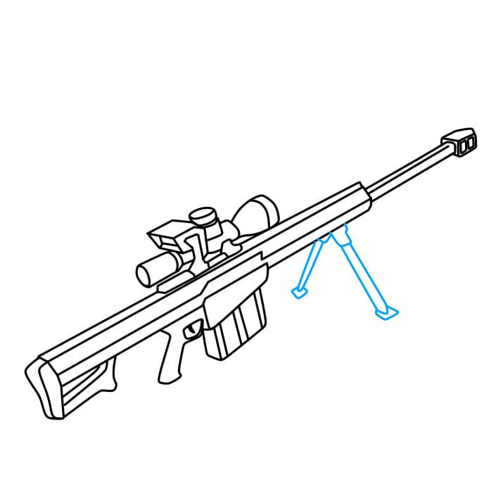 Cách vẽ một khẩu súng Barrett đơn giản và đẹp cho bé - Bước 8