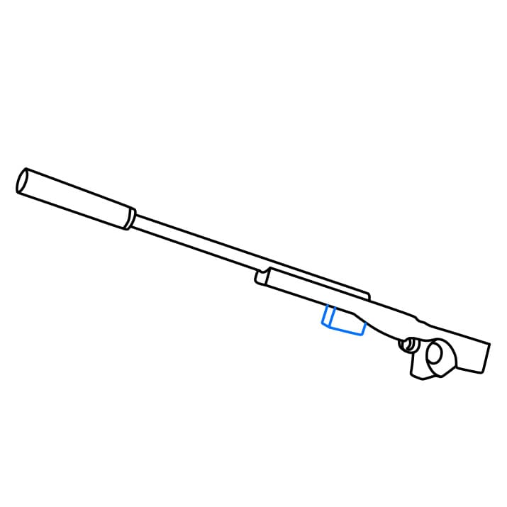 Cách vẽ một khẩu súng AWM đơn giản và đẹp cho bé - Bước 5