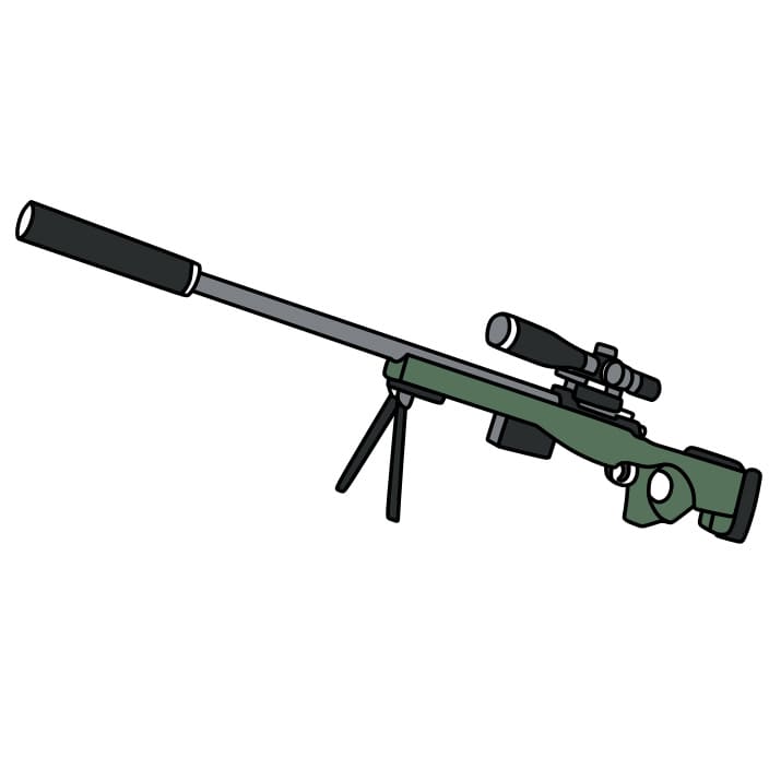Cách vẽ một khẩu súng AWM đơn giản và đẹp cho bé