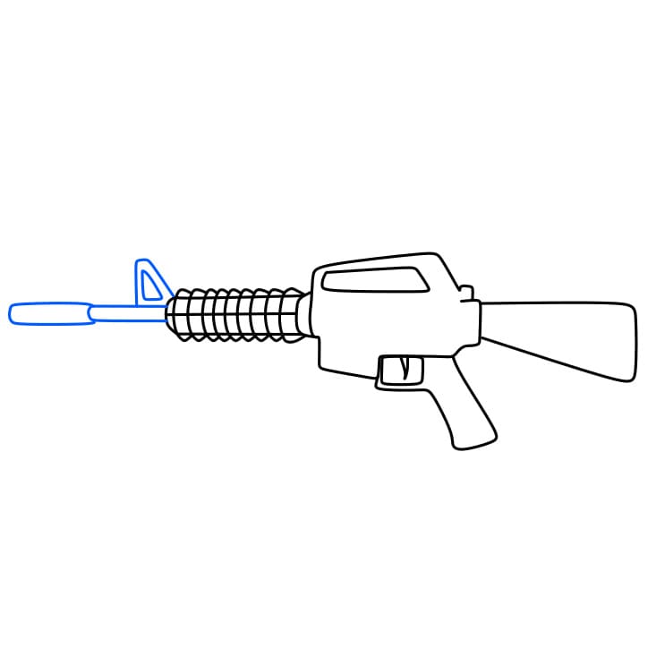 Cách vẽ một khẩu súng M14 đơn giản và đẹp cho bé - Bước 5