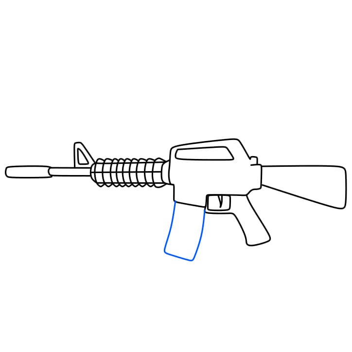 Cách vẽ một khẩu súng M14 đơn giản và đẹp cho bé - Bước 6