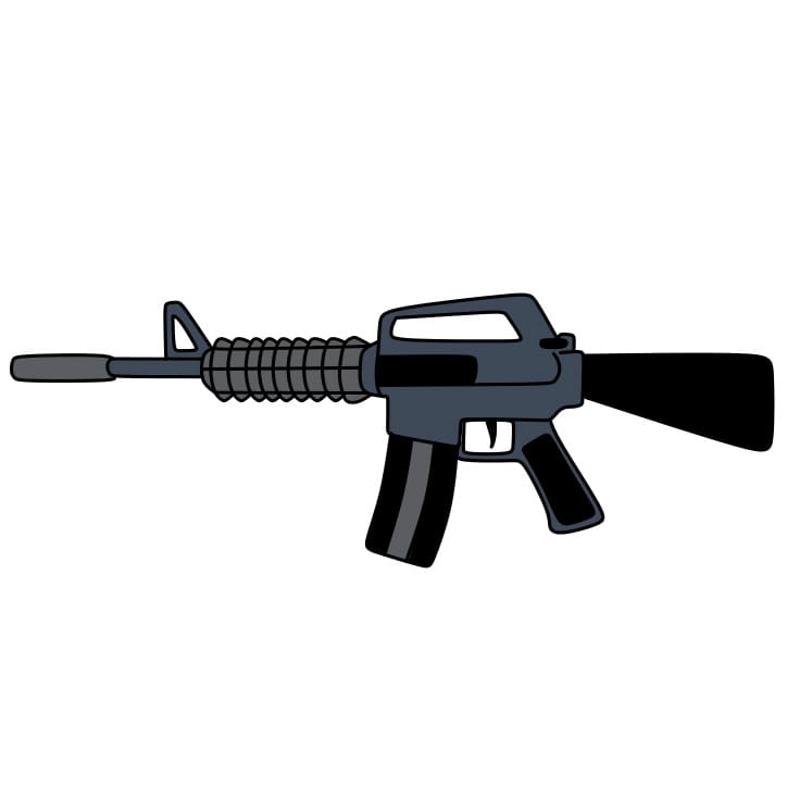 Cách vẽ một khẩu súng M14 đơn giản và đẹp cho bé