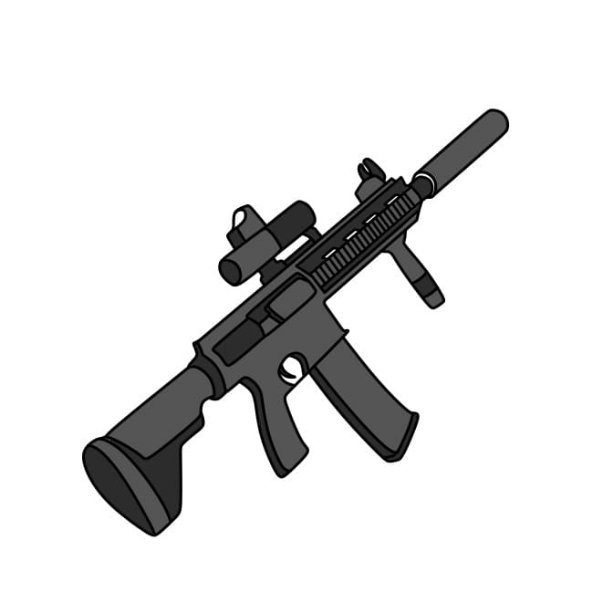 Cách vẽ một khẩu súng M416 đơn giản và đẹp cho bé - Bước 10