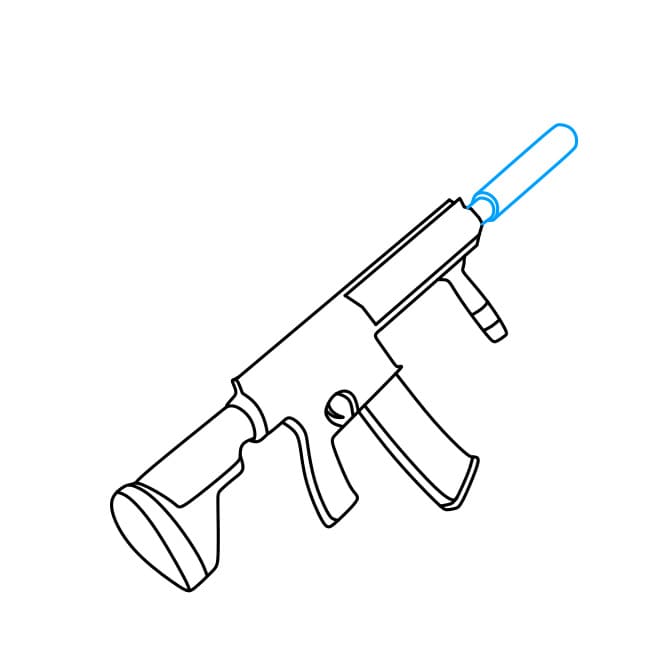 Cách vẽ một khẩu súng M416 đơn giản và đẹp cho bé - Bước 6