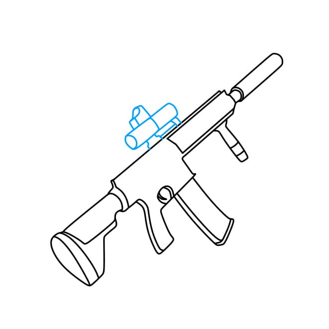 Cách vẽ một khẩu súng M416 đơn giản và đẹp cho bé - Bước 7