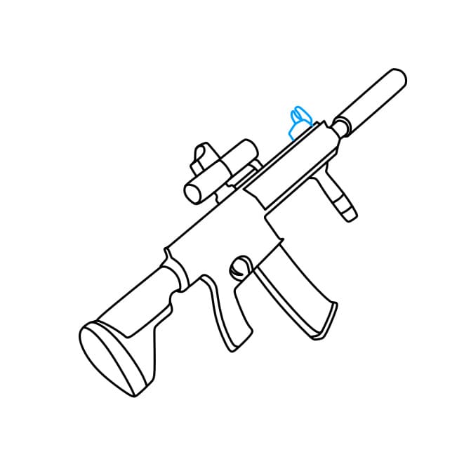 Cách vẽ một khẩu súng M416 đơn giản và đẹp cho bé - Bước 8