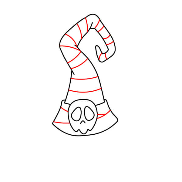 Các bước đơn giản vẽ một chiếc mũ phù thủy kỳ diệu dành cho trẻ em - Bước 4