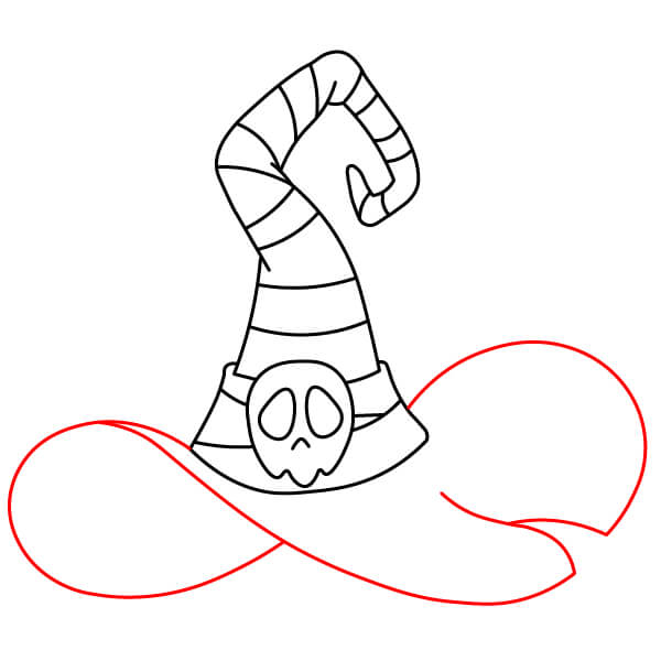 Các bước đơn giản vẽ một chiếc mũ phù thủy kỳ diệu dành cho trẻ em - Bước 5