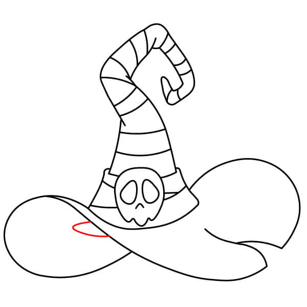 Các bước đơn giản vẽ một chiếc mũ phù thủy kỳ diệu dành cho trẻ em - Bước 6