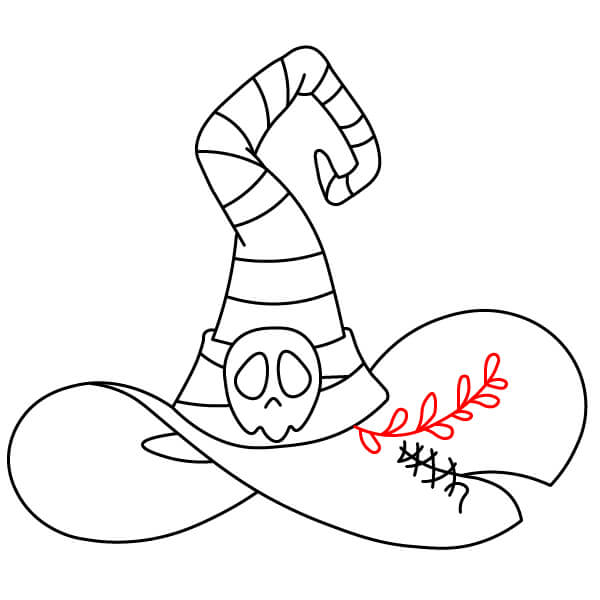 Các bước đơn giản vẽ một chiếc mũ phù thủy kỳ diệu dành cho trẻ em - Bước 8