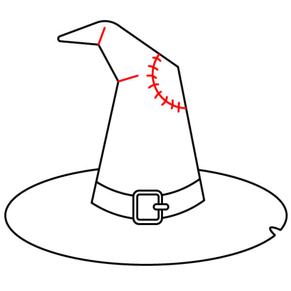 Hướng dẫn vẽ mũ phù thủy đơn giản cho lễ Halloween - Bước 5