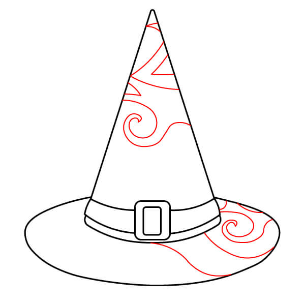 Hướng dẫn vẽ mũ phù thủy vui nhộn - Bước 5