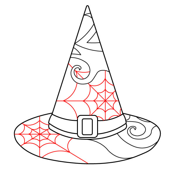 Hướng dẫn vẽ mũ phù thủy vui nhộn - Bước 6